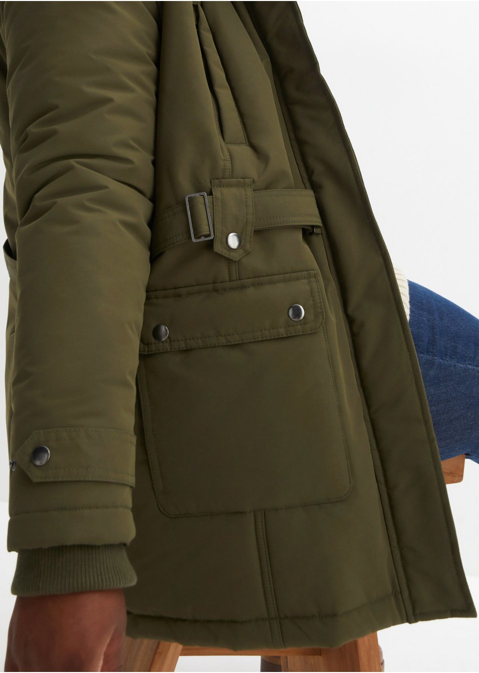 Manteau d'hiver avec capuche en synthétique