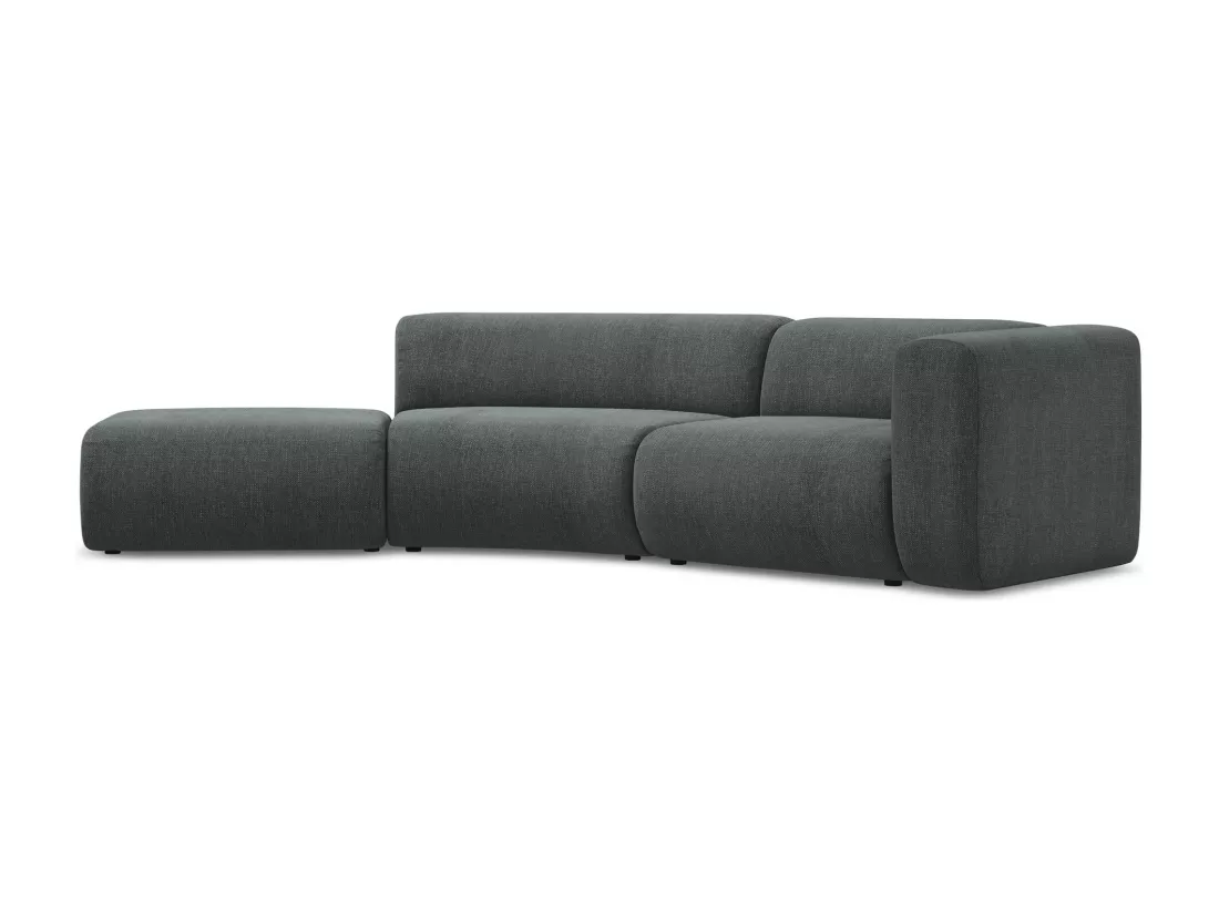 Canapé modulable 4 places gauche en tissu chenille - graphite - EKAHI