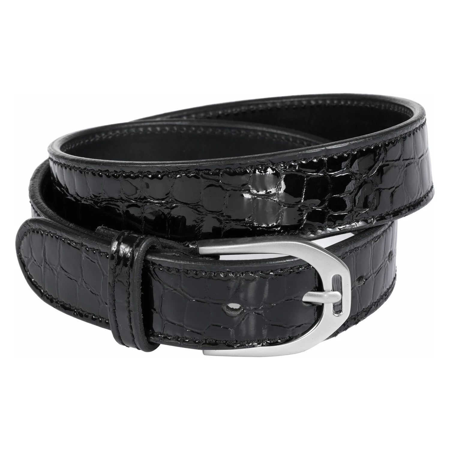 Cheval de Luxe Gürtel Croco Limoges  - black glossy