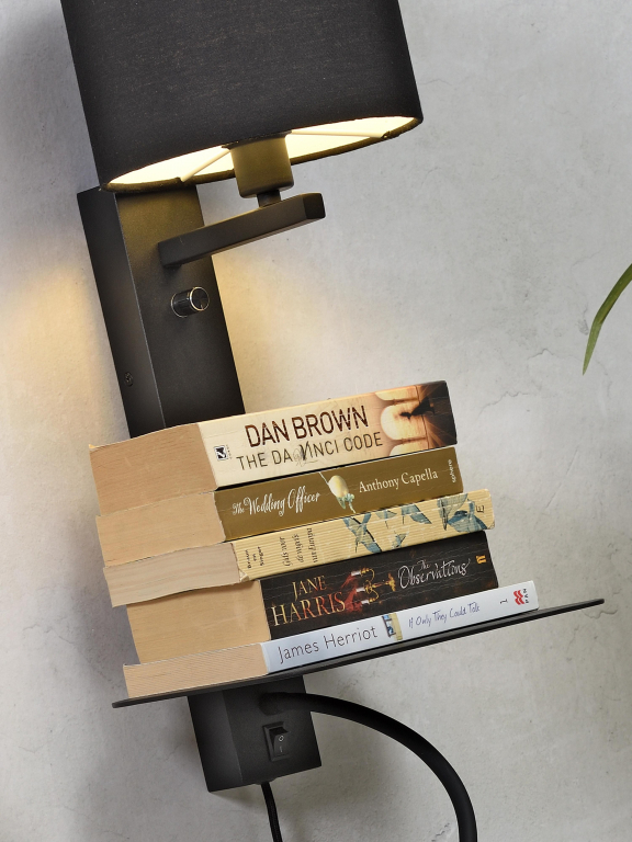 It's about Romi Florence wandlamp h52 met leeslamp licht linnen