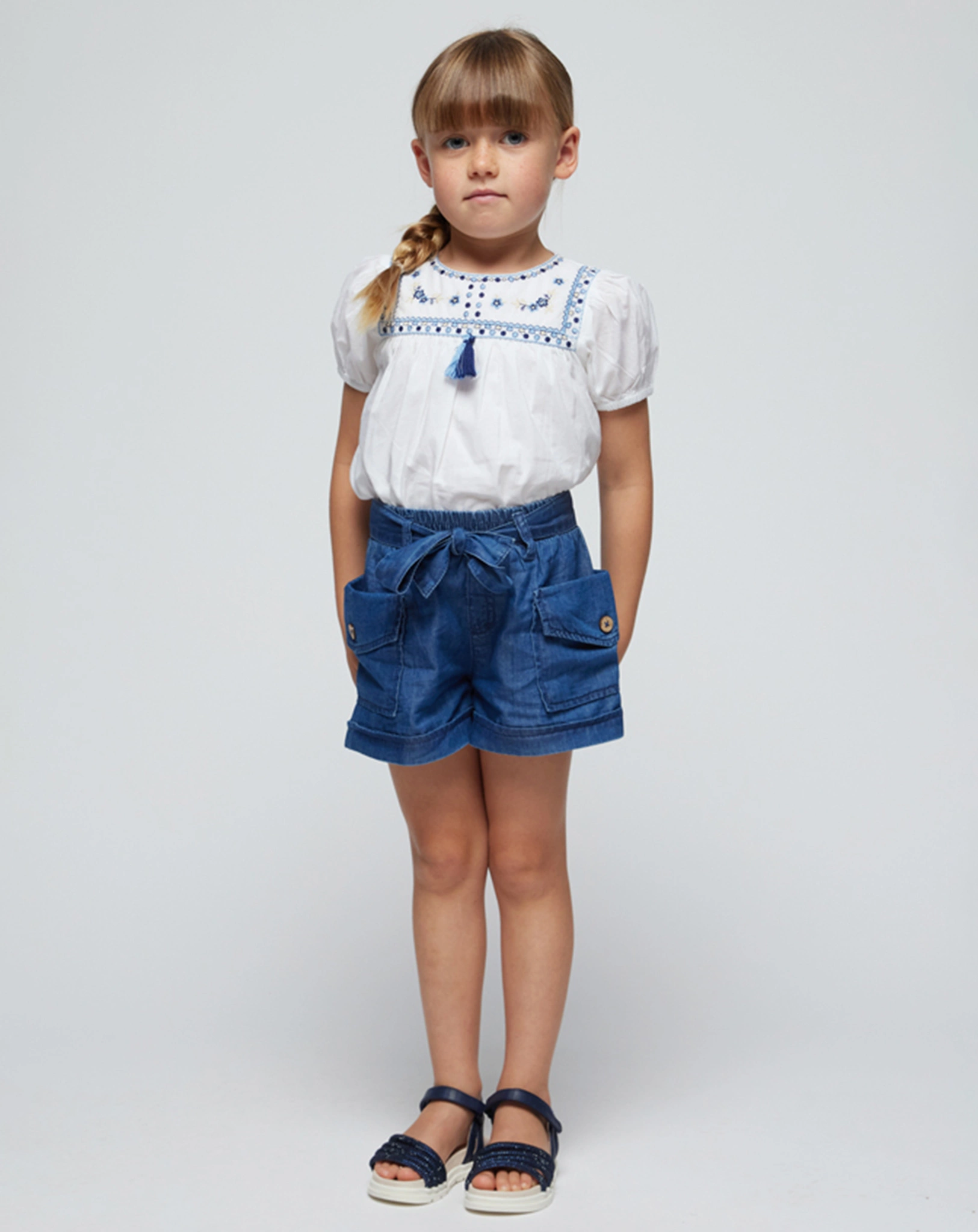 Kurzarm-Bluse CHLOE in weiß