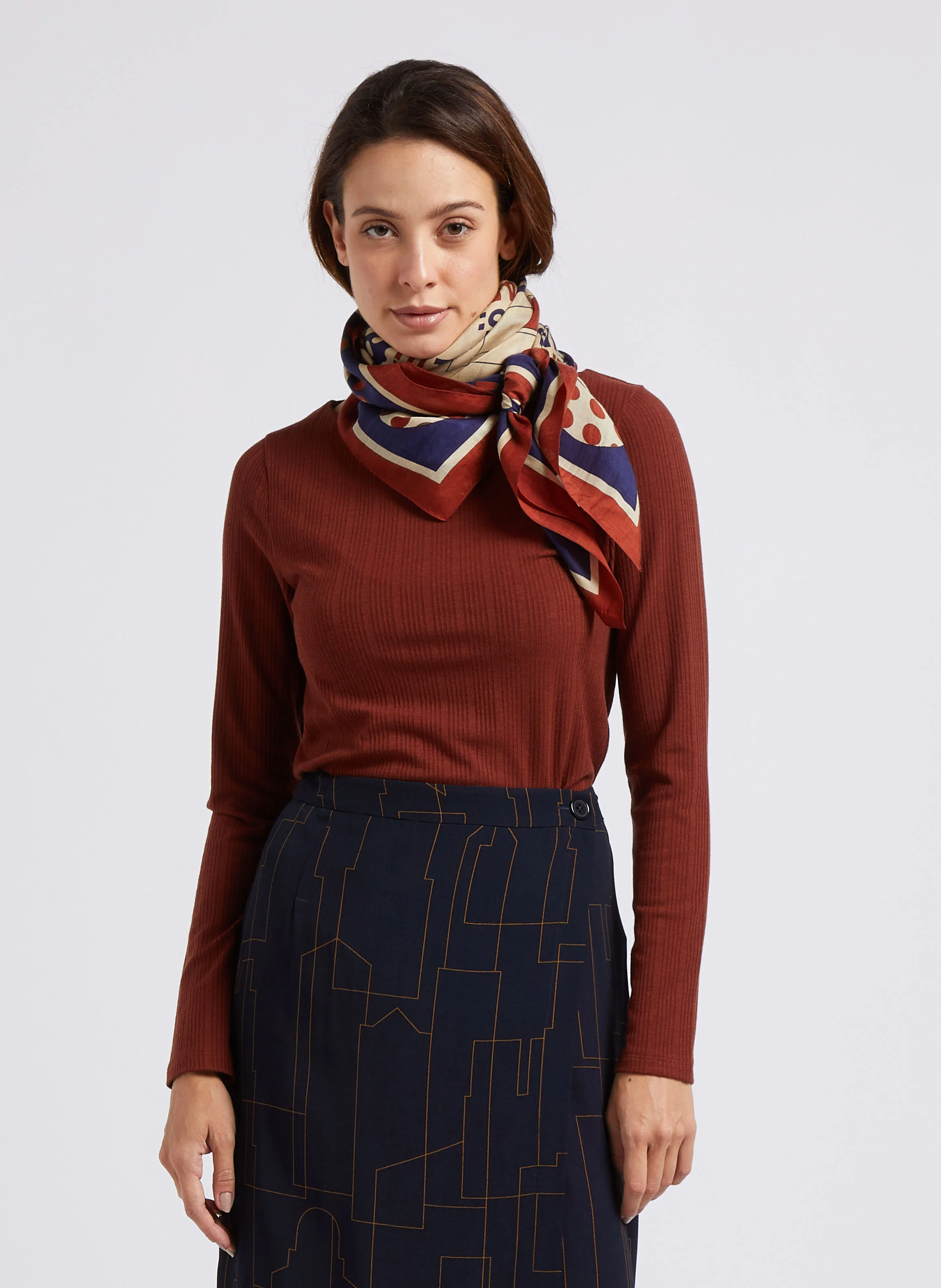 Foulard imprimé | Bleu