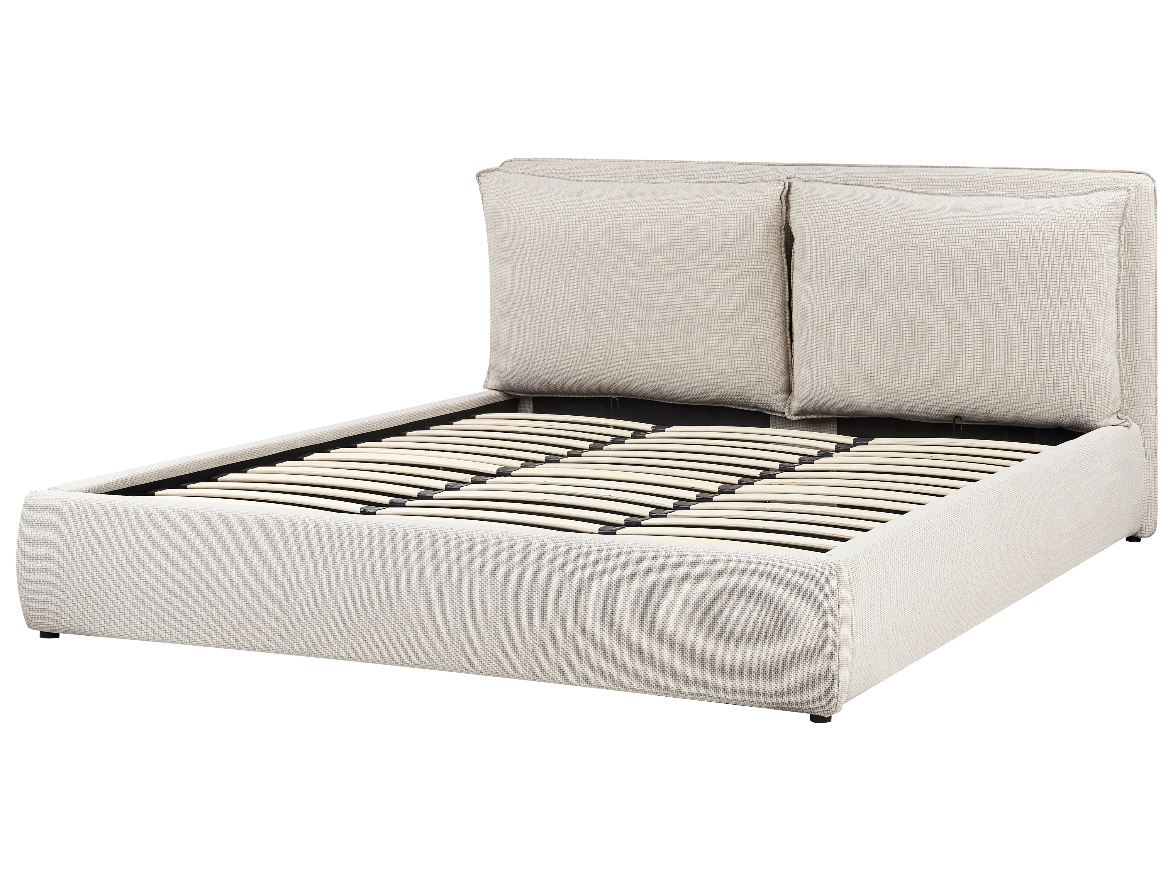 Bed met opbergruimte Stof BAJONNA 180 x 200 cm Beige