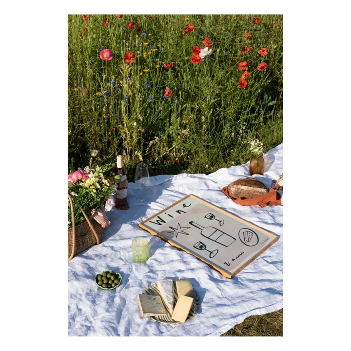 Rose England Affiche Wine & Cheese | Beige