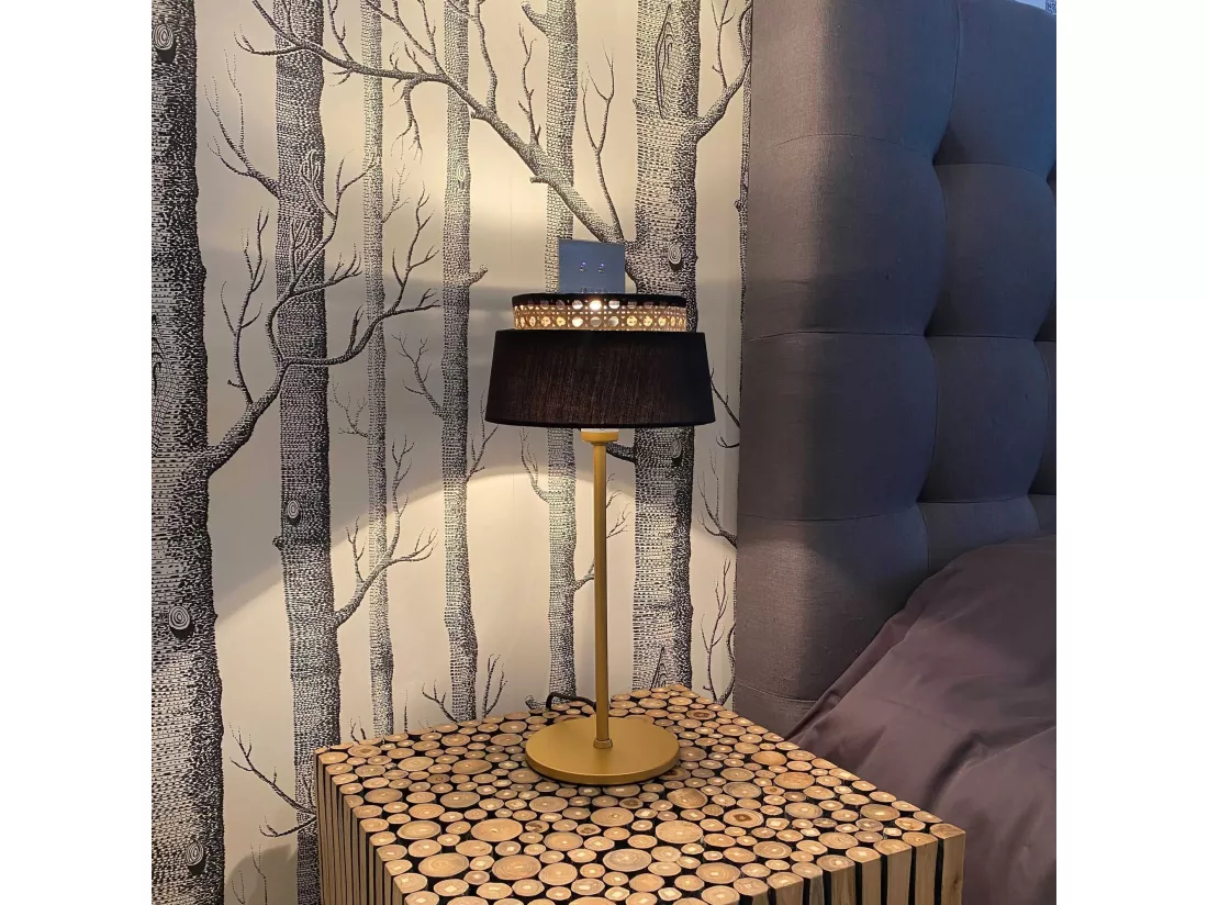 Now's Home - Lampe A Poser En Metal Noir Et Dore H41cm Avero