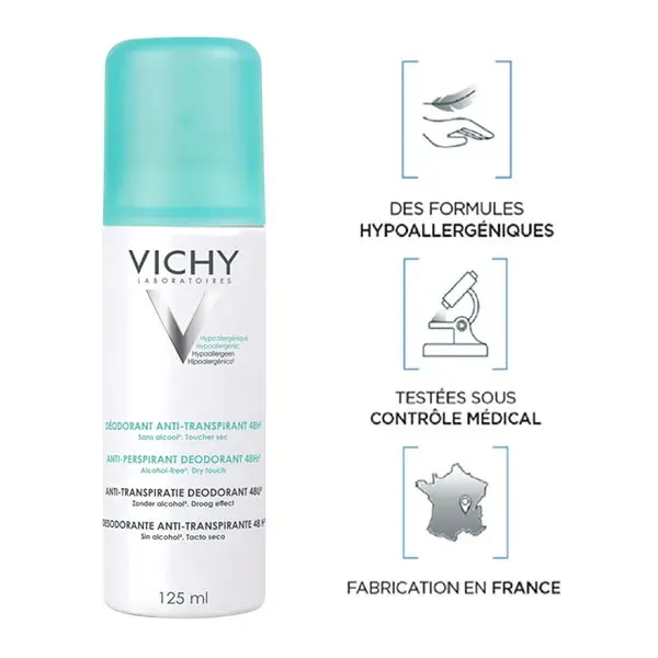 Desodorante Antitranspirante em Spray Vichy 48h, Pacote com 2 x 125ml