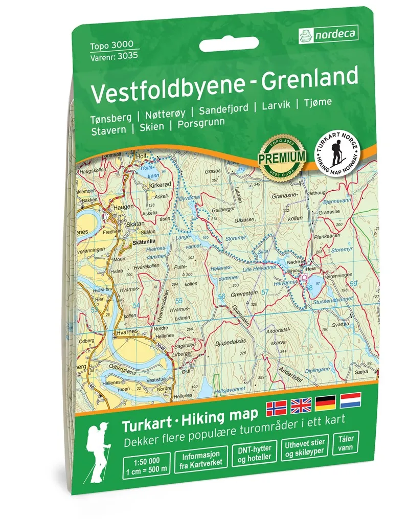 Nordeca Topo 3000 1:50 000 Vestfoldbyene - Grenland