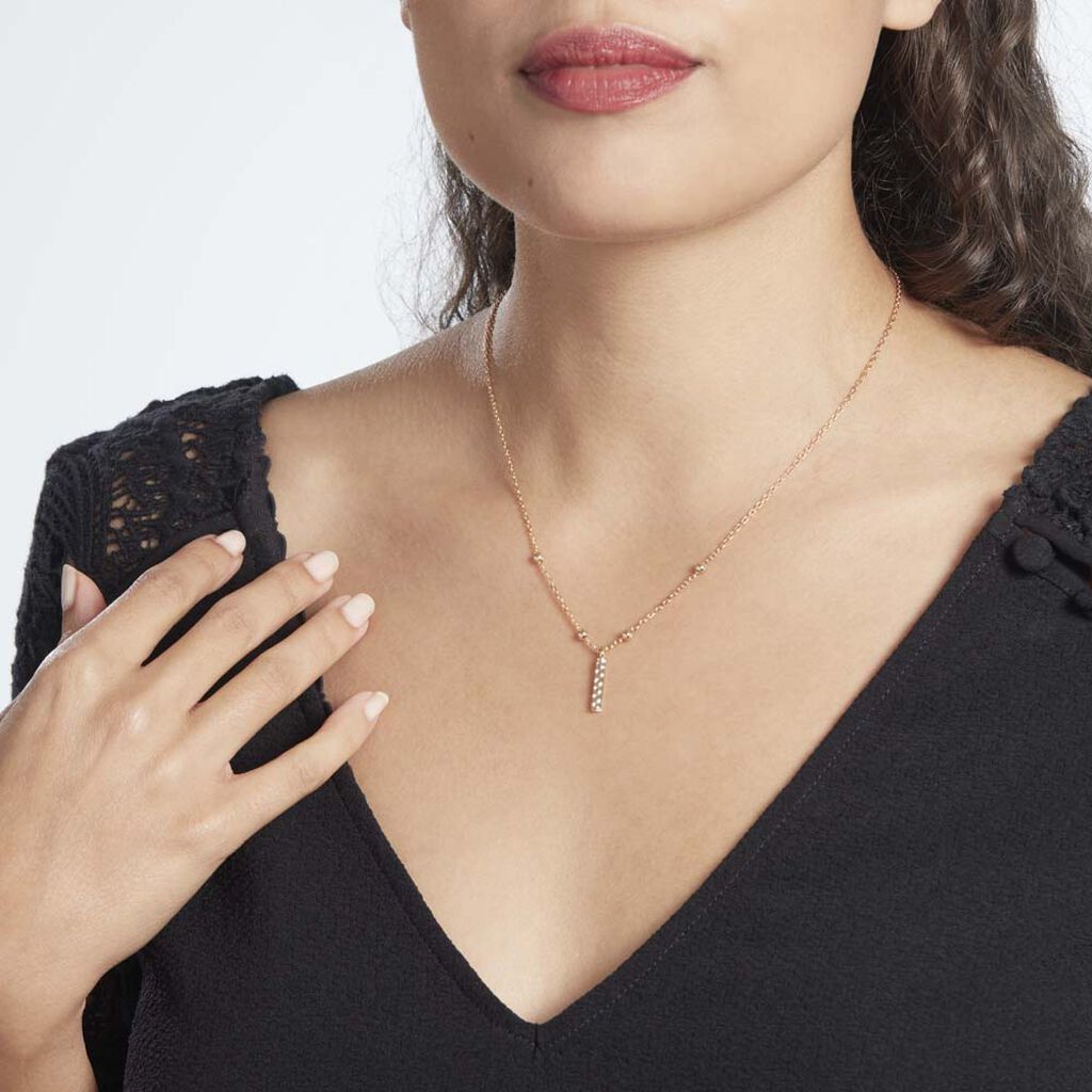 Collier Plaqué Or Jaune Lettra