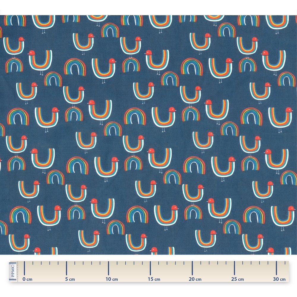 Coupon Tissu 1 M Poules En Ciel
