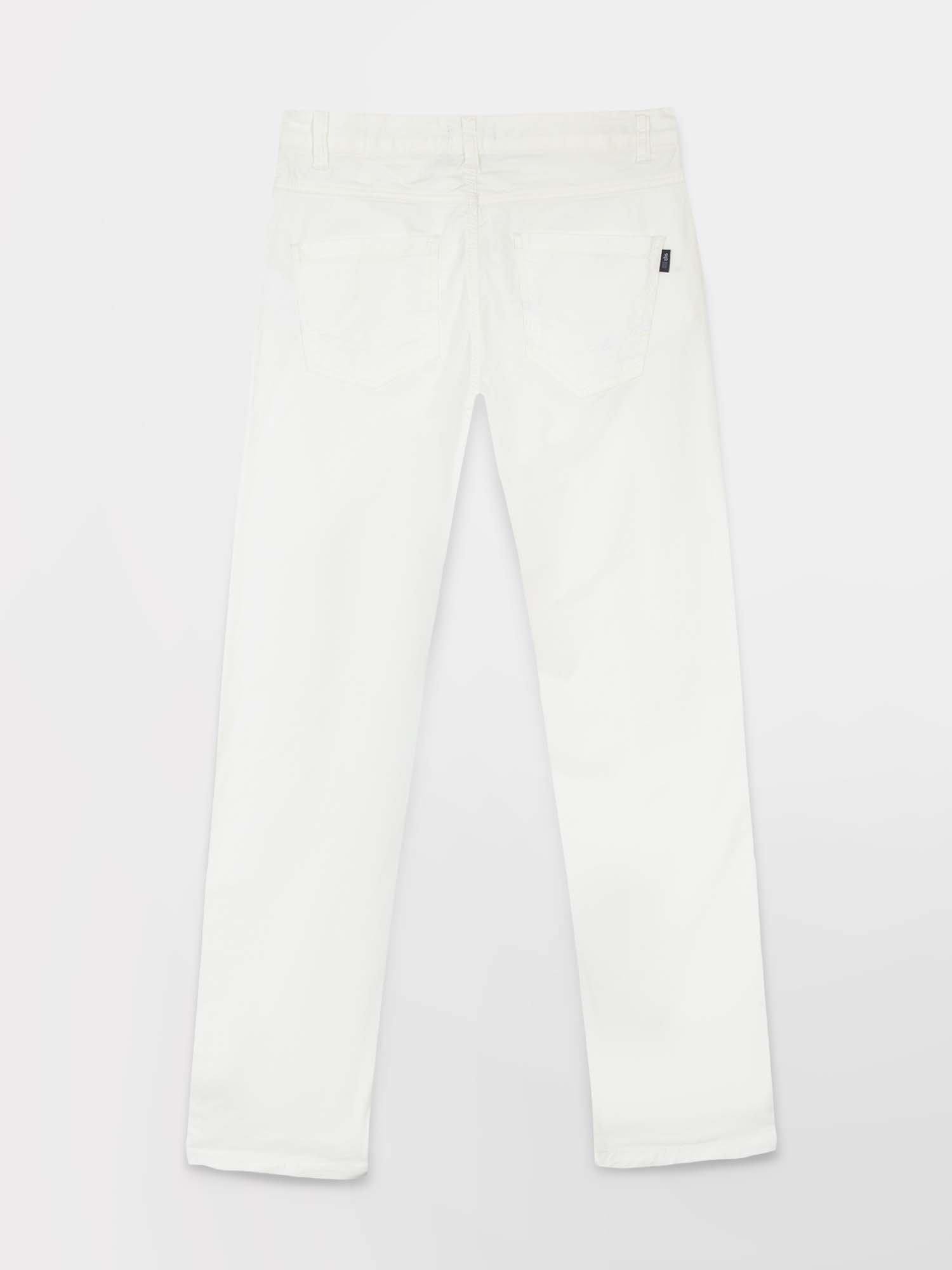 Pantalon Femme 7\/8 Coton Stretch Blanc