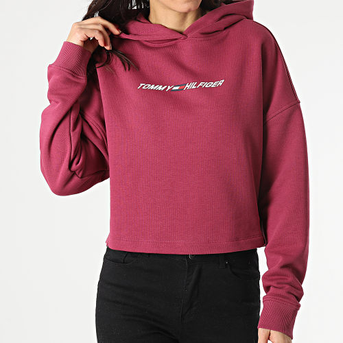 Sweat Capuche Femme Crop Graphic 1130 Bordeaux