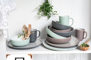 Ritzenhoff & Breker Speiseteller JASPER 4er Set mintgrün/ weiß