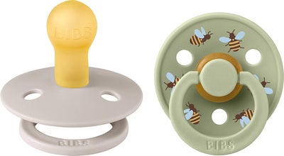 BIBS Studio Colour Bumblebee Smokk 2-Pakk Lateks Str 1, Mushroom