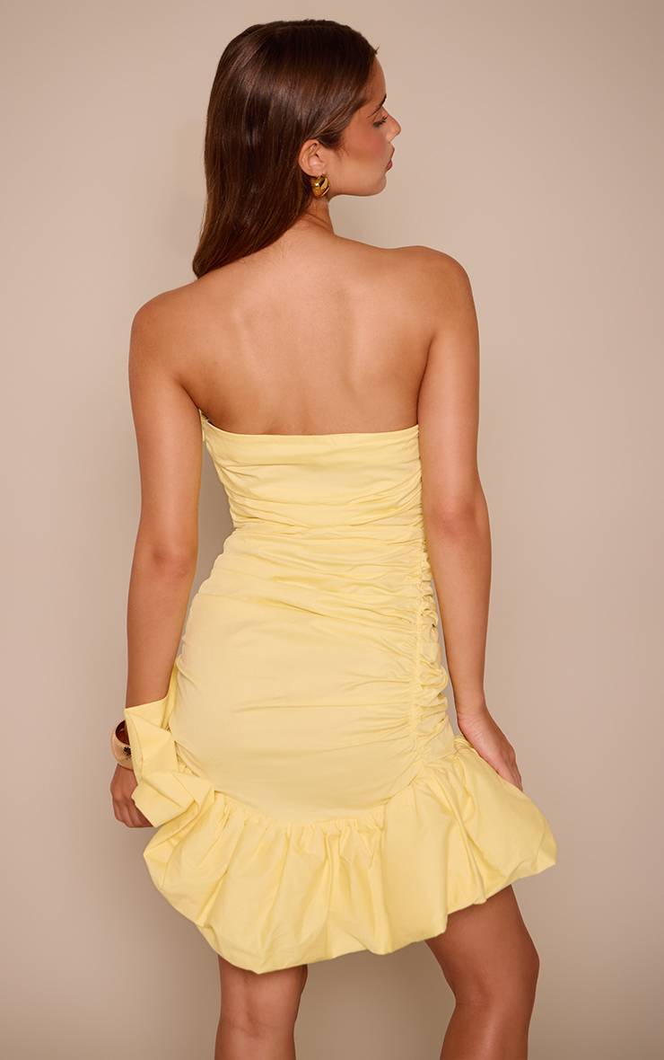 Citron Robe Mini Bandeau À Ourlet Bouffant