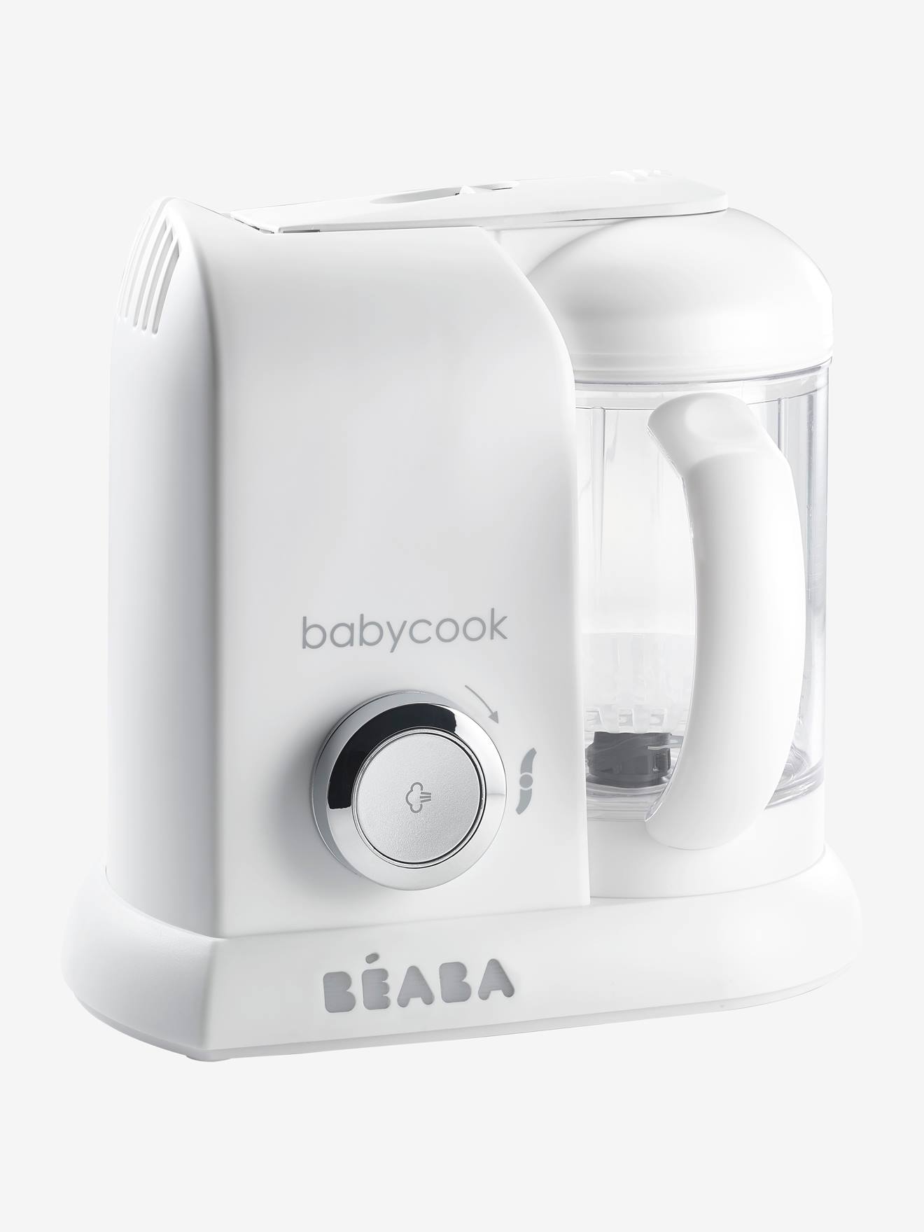 Robô BEABA Babycook Solo Gipsy, branco claro, sem detalhes.