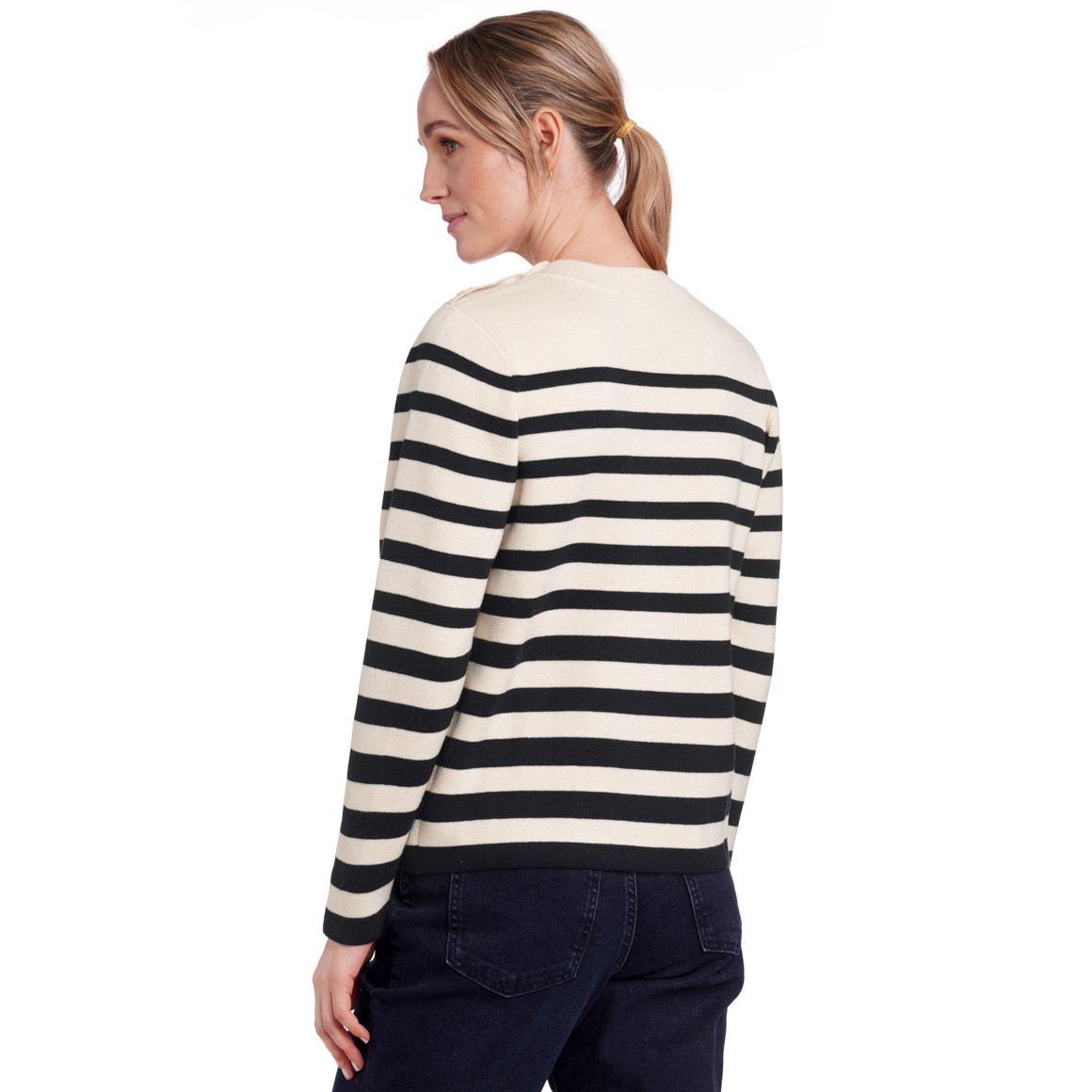 Gina Benotti Damen Strickpullover im Streifen-Look dunkelblau / beige