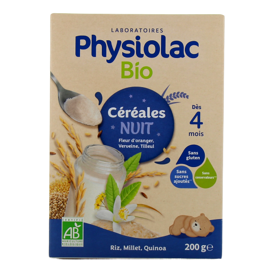 Physiolac céréales nuit bio - Alimentation bébé dès 4 mois