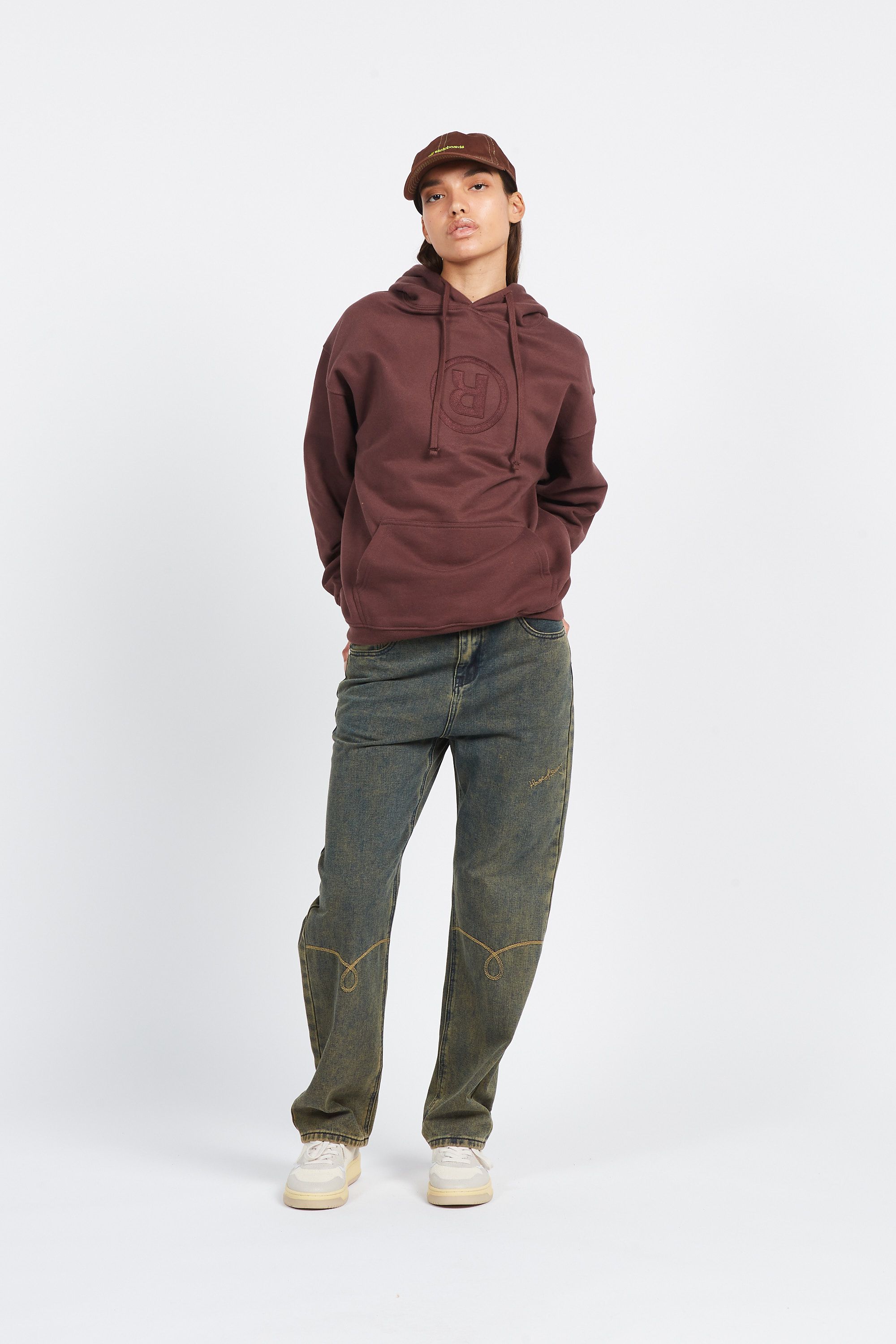 RAVE Hoodie R LOGO Marron