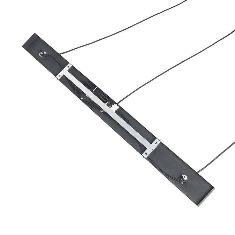 Art deco hanglamp zwart met goud glas langwerpig 3-lichts - pallon