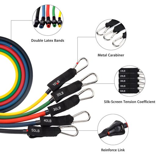Faixas de resistência com correias OEM (5 faixas e acessórios)