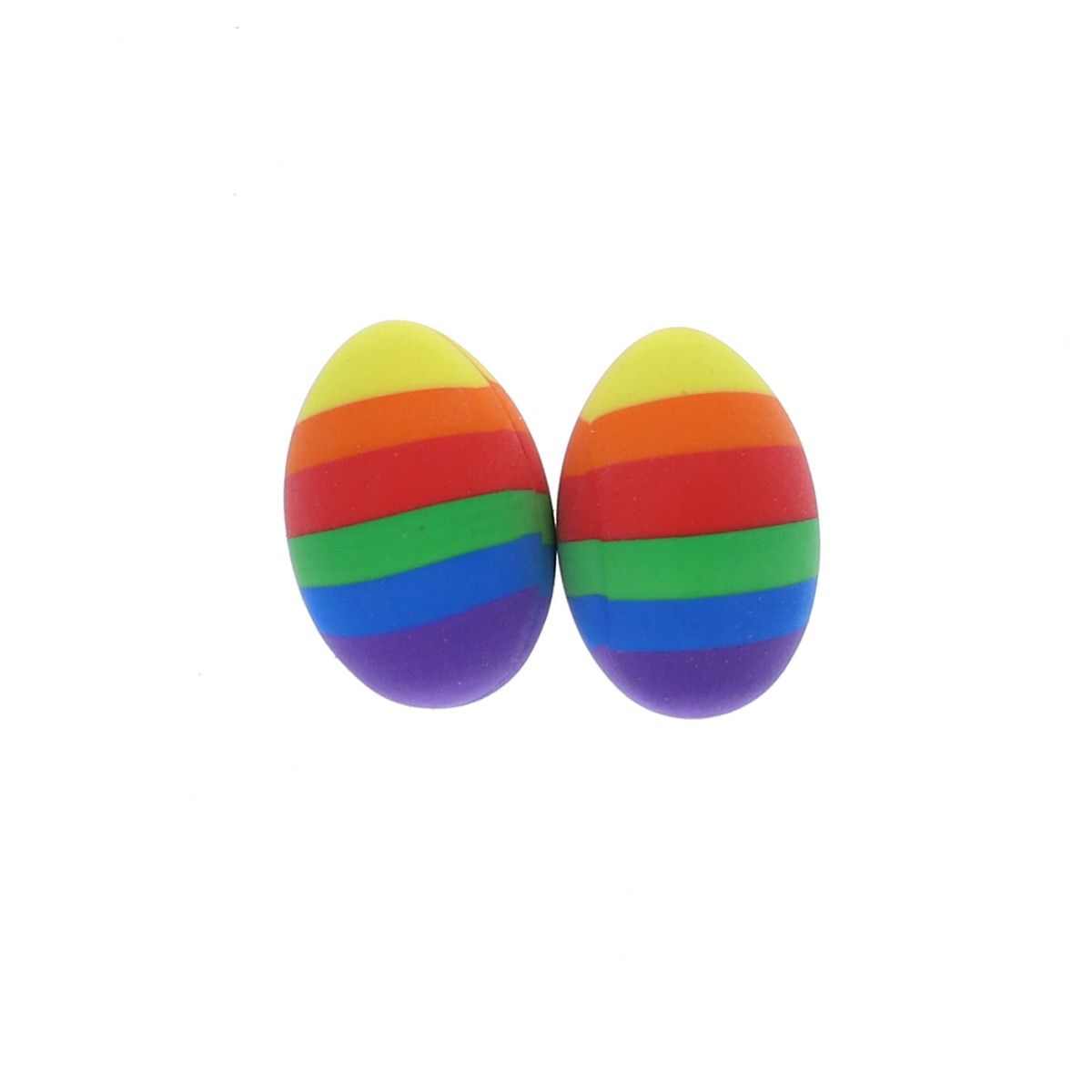 Lot de 2 gommes oeufs multicolores Mercredi et Patati