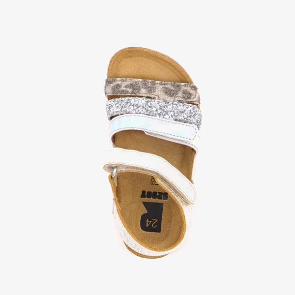 Groot leren meisjes bio sandalen met glitters