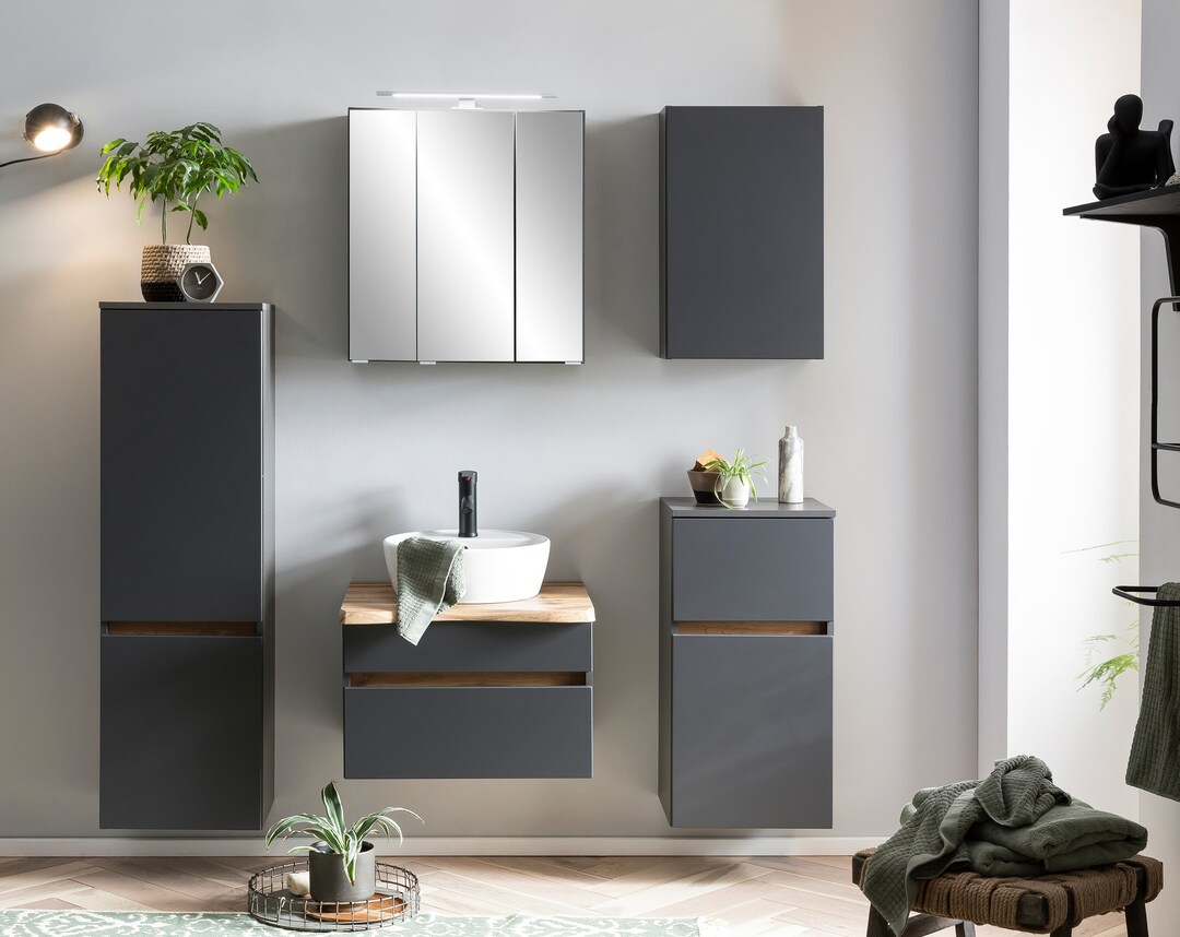 Badkombination BRÜGGE grau 121cm