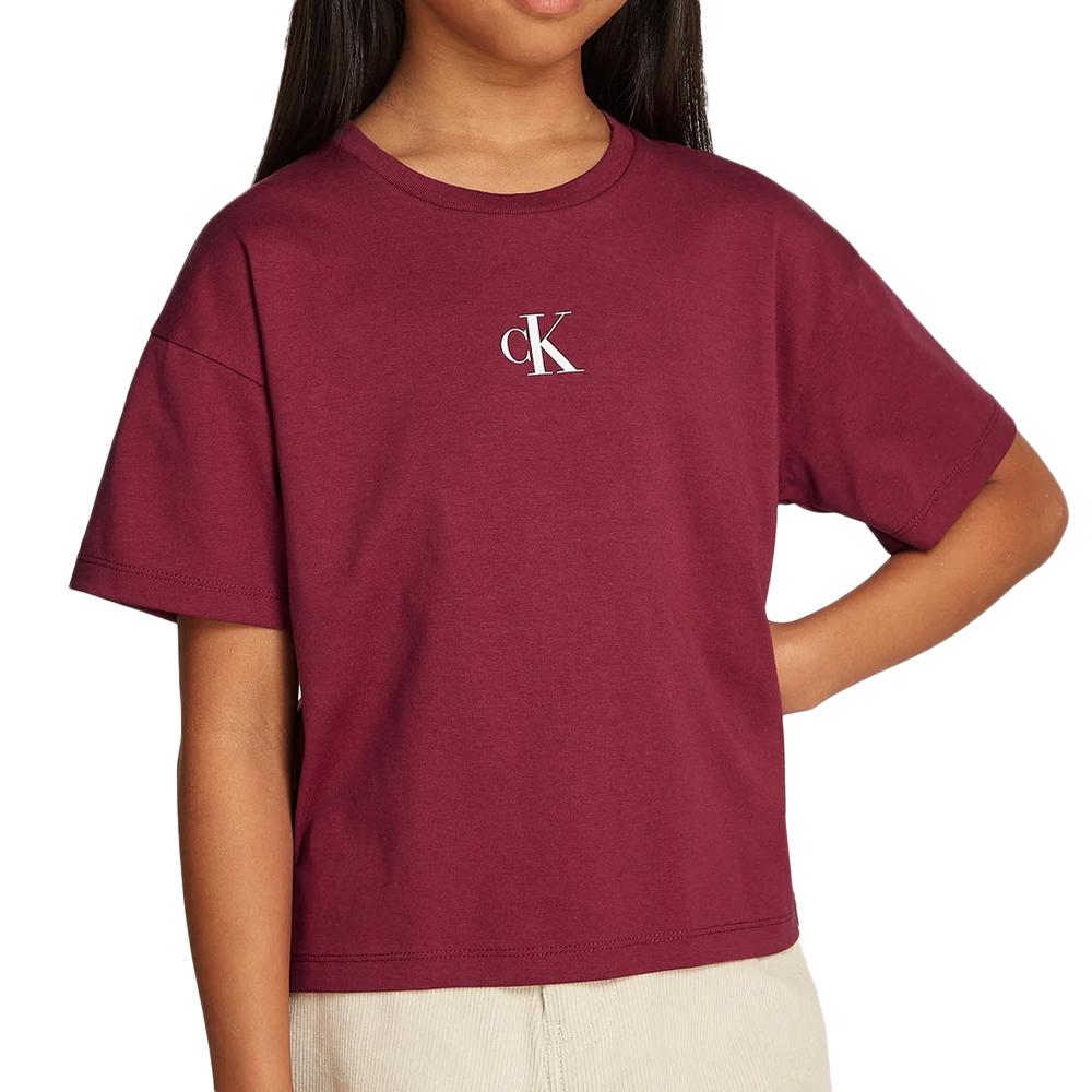 Calvin Klein Jeans T-shirt Bordeaux Fille Calvin Klein Jeans Boxy