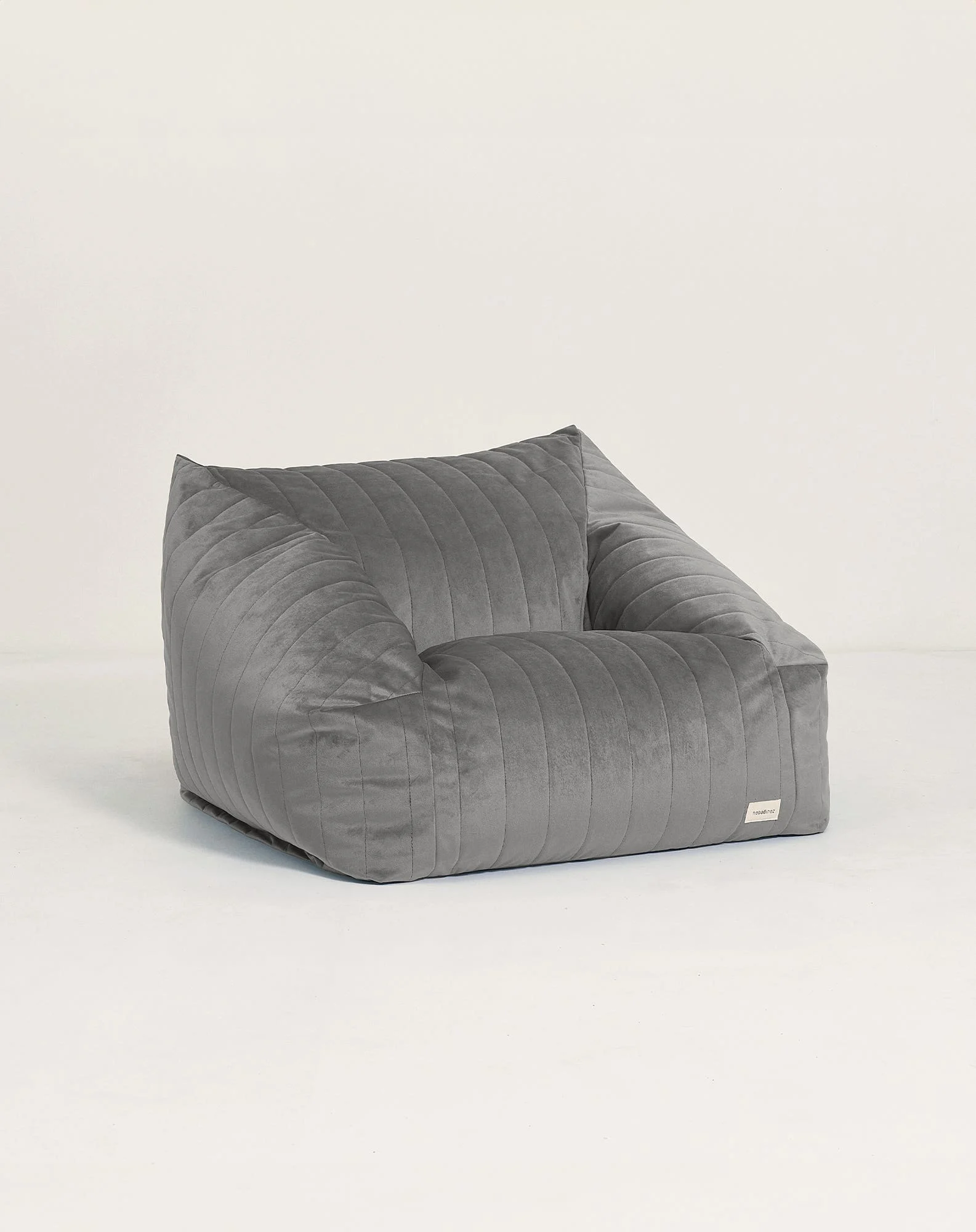 Fauteuil-pouf chelsea - taille enfant -eco-velours | Gris