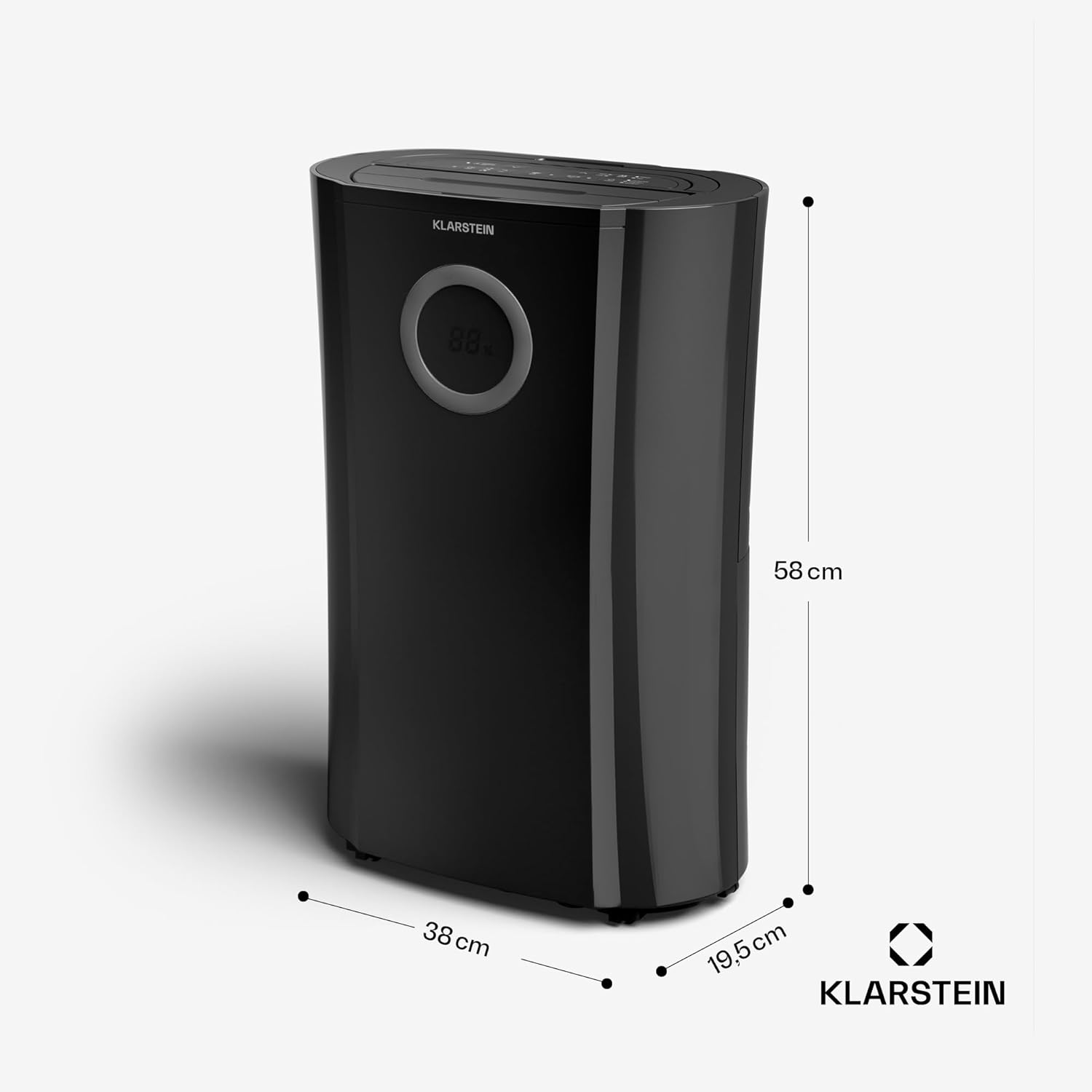 Klarstein DryFy Pro Connect 20L Luftentfeuchter, WiFi App Steuerung, 20L/Tag, 4L Tank, Timer, Elektrisch, Raumgröße 20-30m², Smarter Luftentfeuchter, Tragbar, Automatische Abschaltung, Schwarz