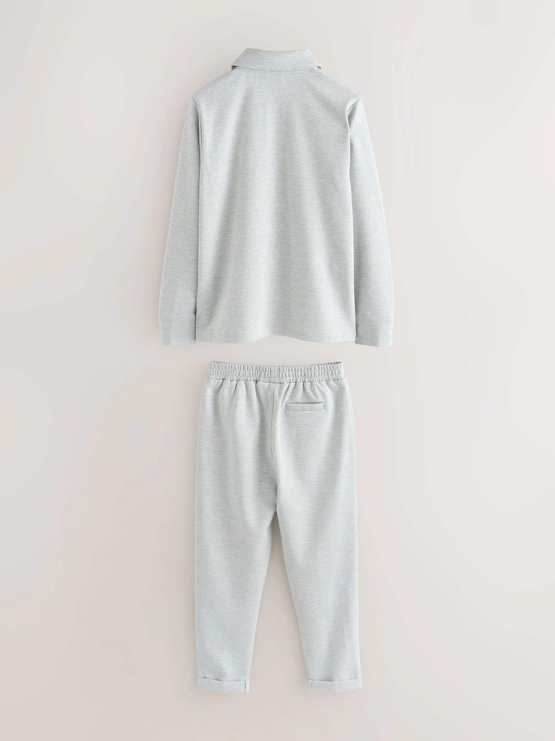 Grijs - Baker by Ted Baker 3 Piece Textured Jacket T-Shirt and Trousers Set