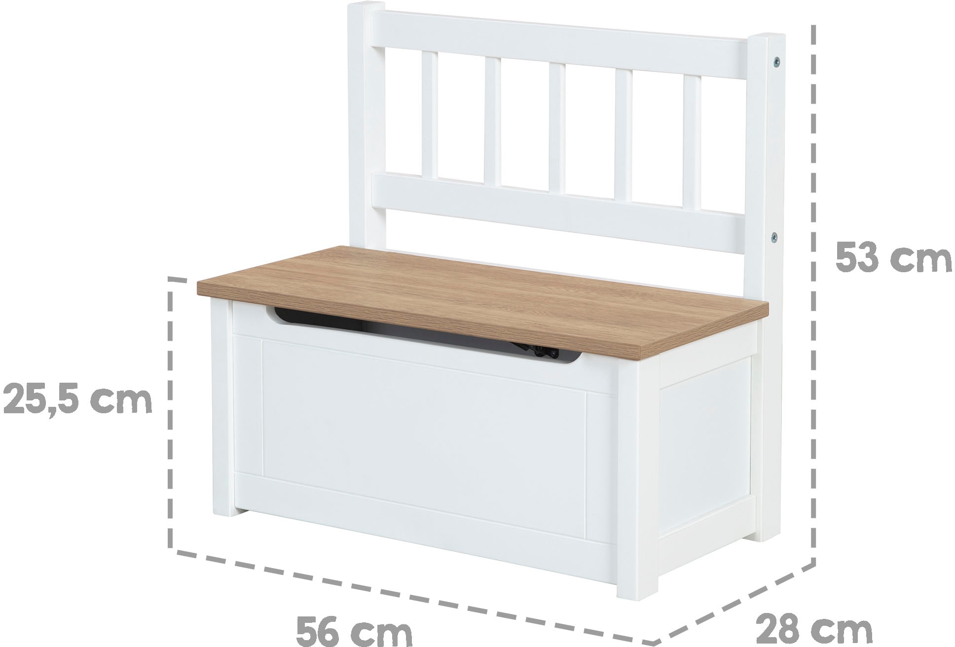 roba® Truhenbank »Woody, natur & weiss« aufklappbar