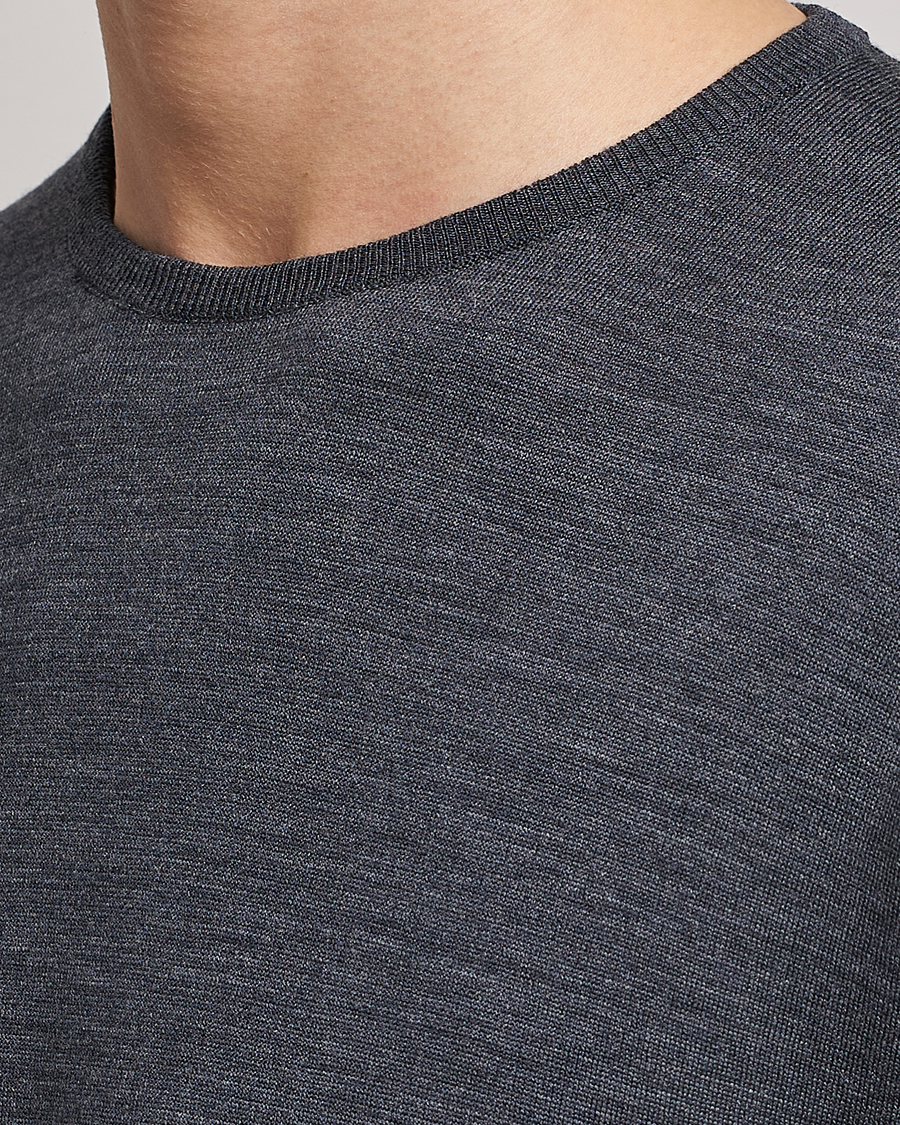 John Smedley Lundy Extra Fine Merino Crew Neck Charcoal