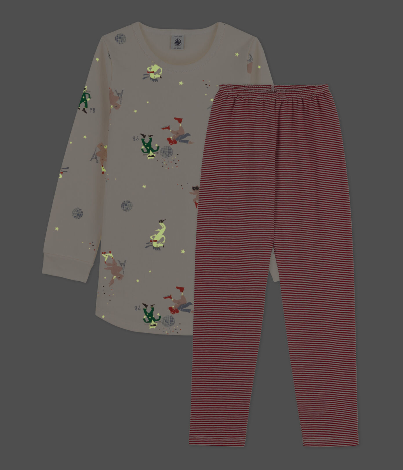 Chemise de nuit phosphorescente petite fille en molleton et en coton
