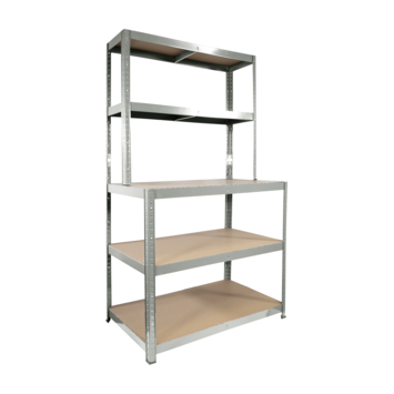 Handson stellingkast met werkbank 180x100x60 cm gegalvaniseerd