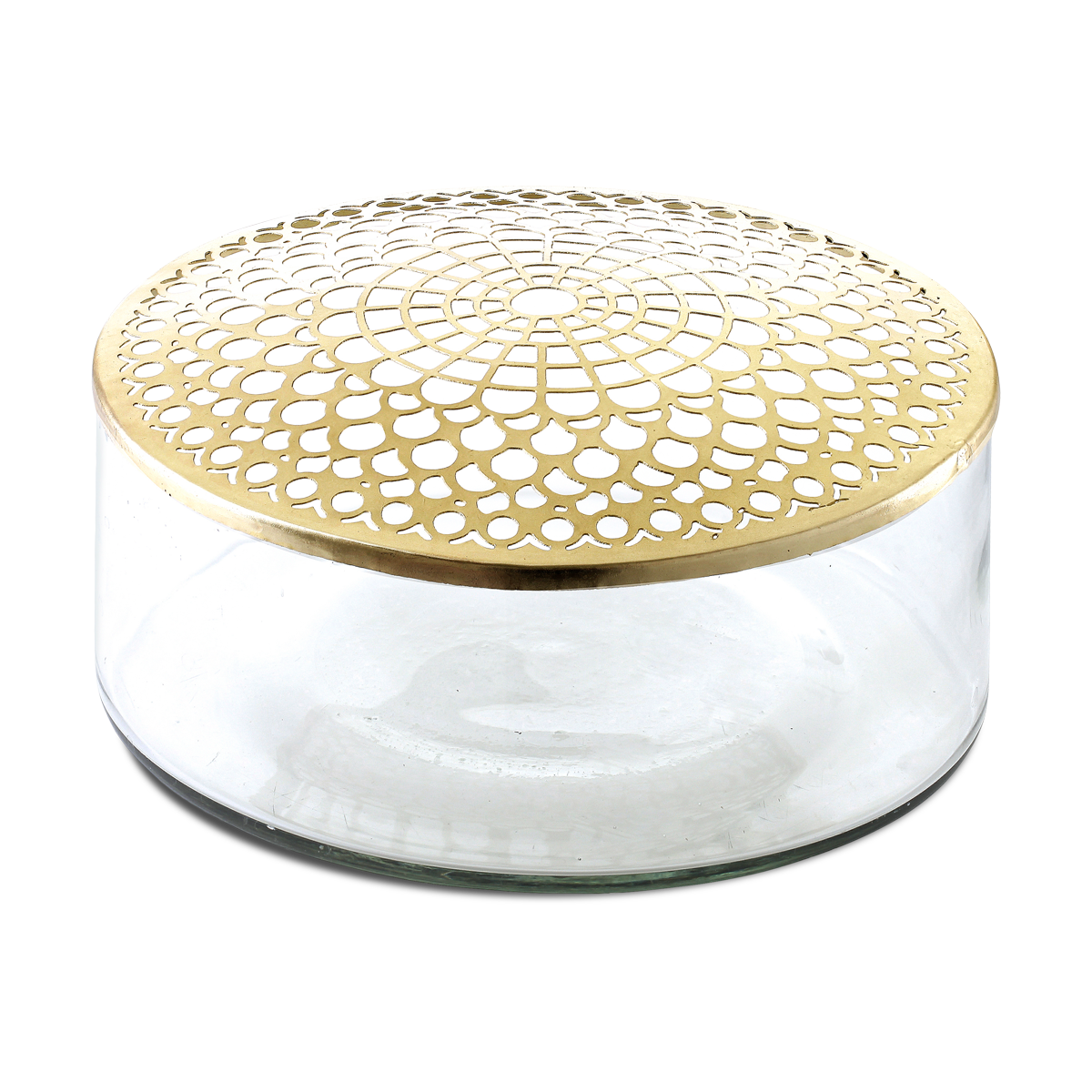 Vaas Elva - 20,5x10 cm Elva glazen vaas met goud - 20,5 x 10 cm