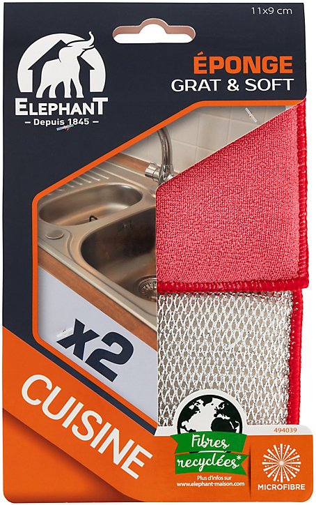 Mini lavette éponge grat & soft Elephant