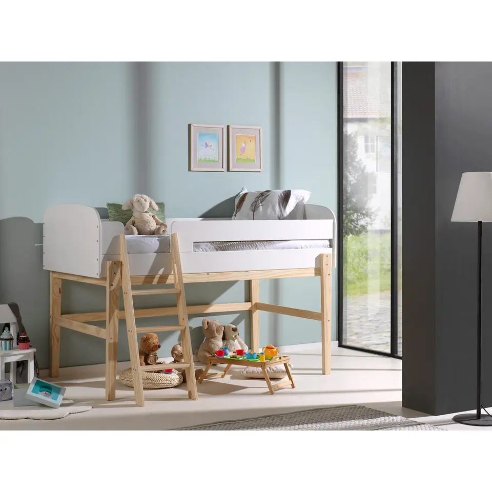 Vipack halfhoogslaper Kiddy - wit - 204,4x129,4x120 cm