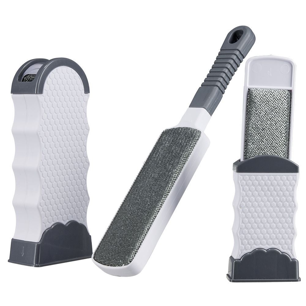 Brosse attrape poils plate auto nettoyante double face bleu
