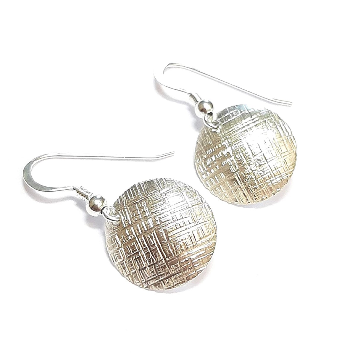 Boucles D'Oreilles En Argent Massif Ciselé