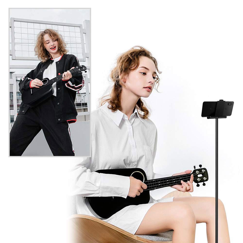Populele 2 Smarte Bluetooth Ukulele Gitarre (61cm) mit LED Display System und App Steuerung (iOS / Android) - Schwarz