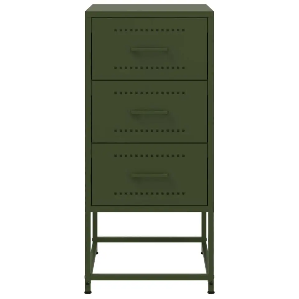 vidaXL - Nachtkastje - Groen - Staal - 2 stuks