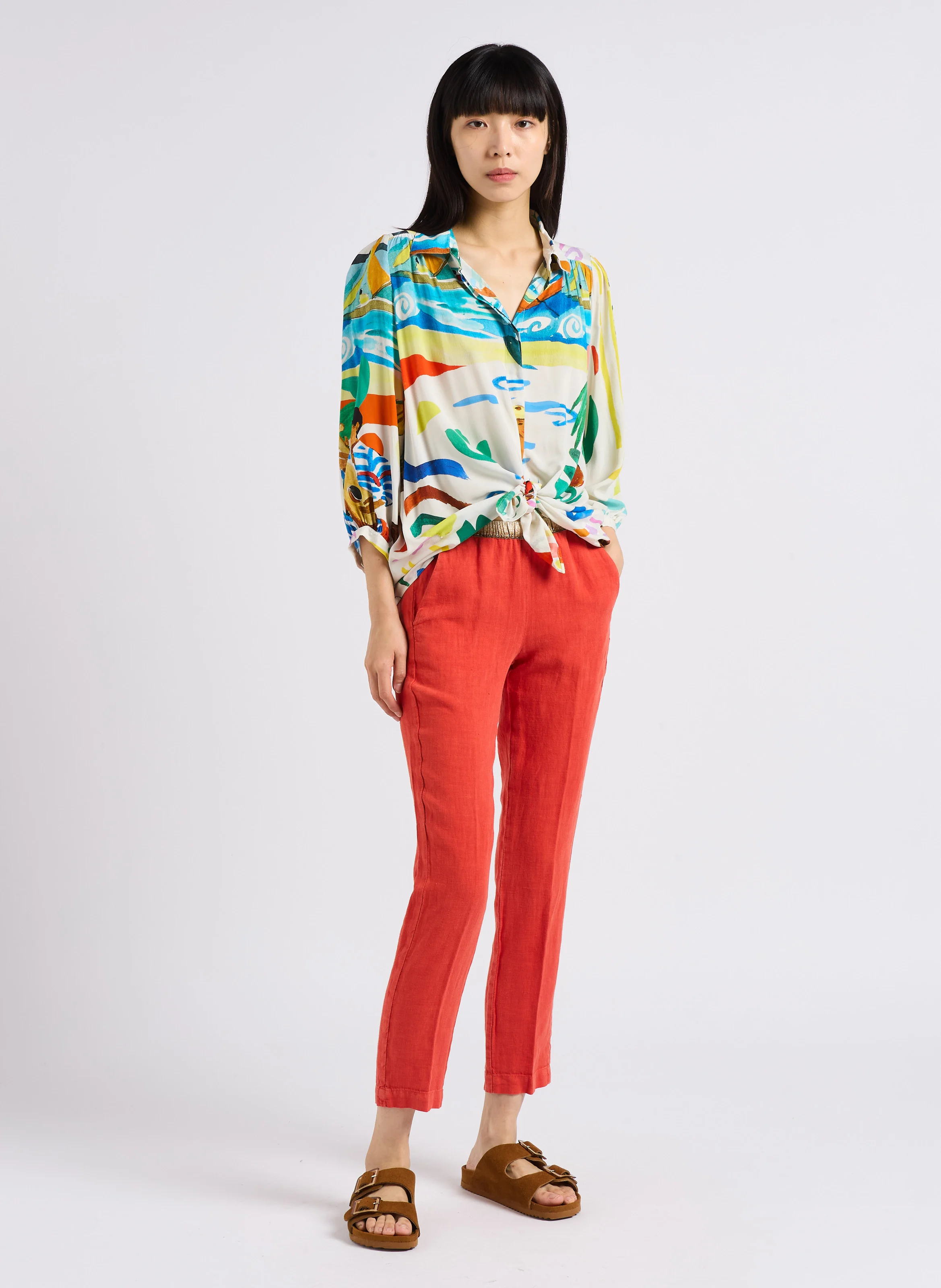 BATEAUX - Blouse col classique imprimée | Multicolore