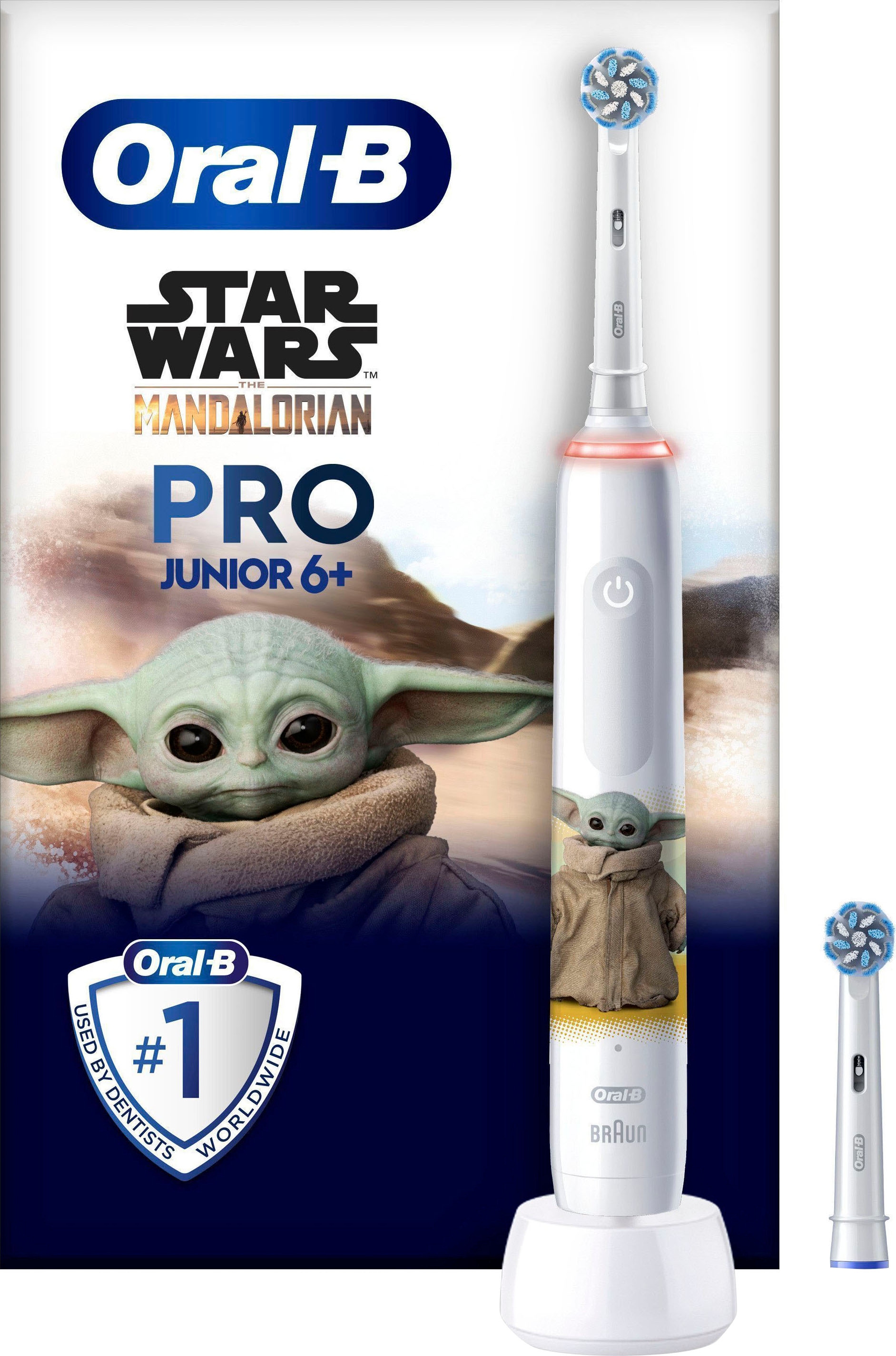Oral-B Elektrische Zahnbürste »Pro Junior« 2 Stk. Aufsteckbürsten Drucksensor