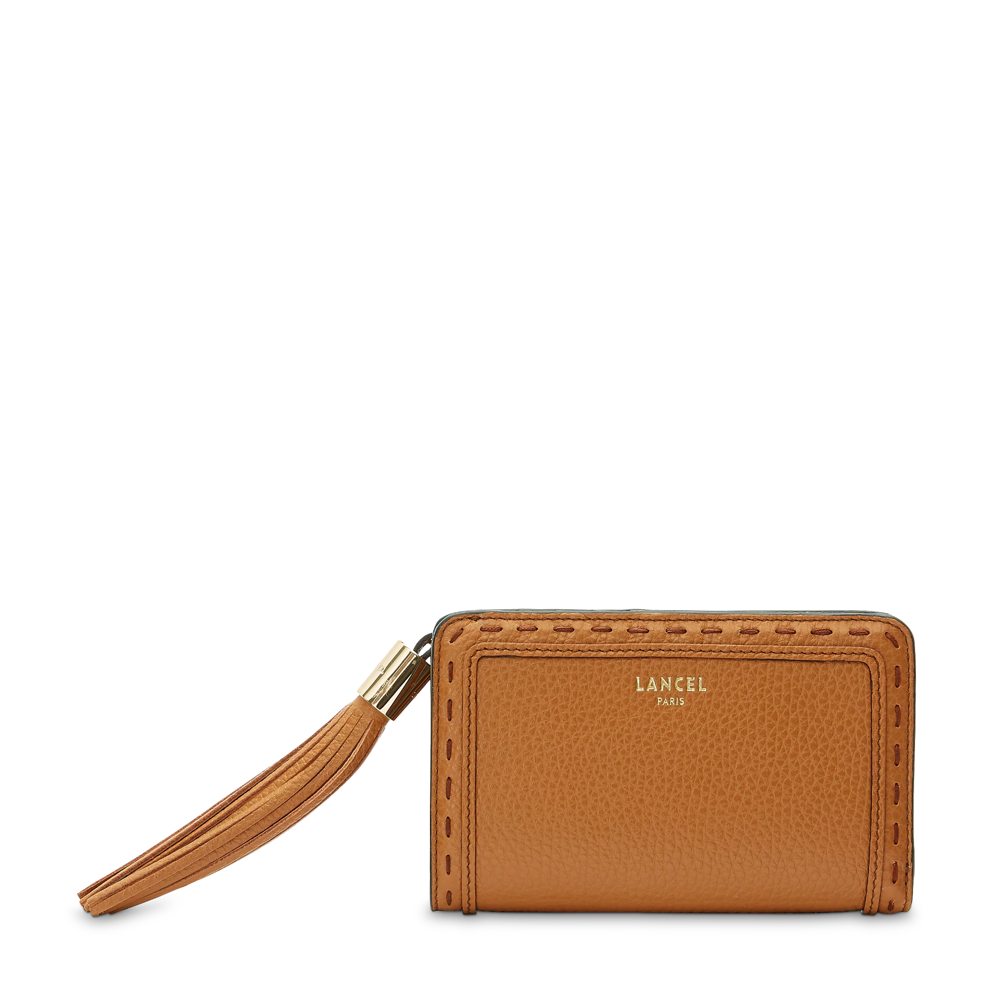 Portefeuille rectangulaire compact zippé Premier Flirt de Lancel-Camel