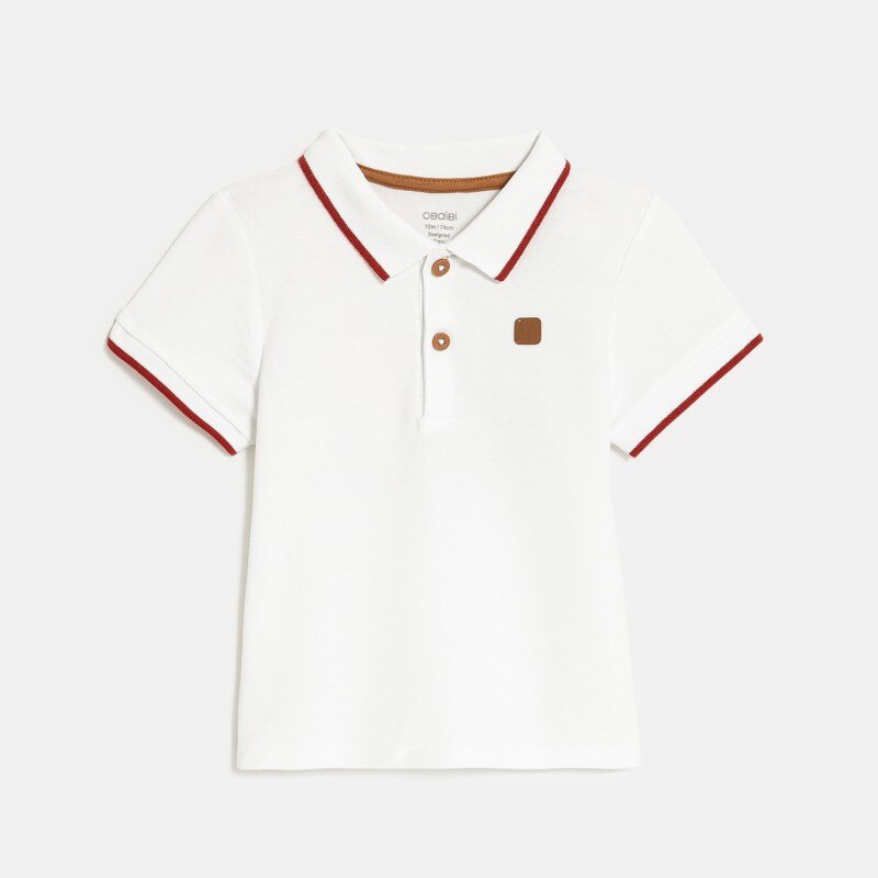 Polo maille piquée blanc bébé garçon Blanc