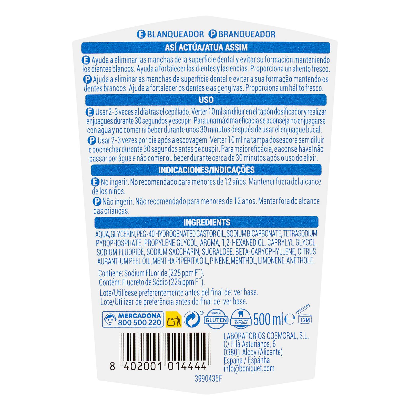 Bain de bouche blanchissant au bicarbonate sans alcool Deliplus
