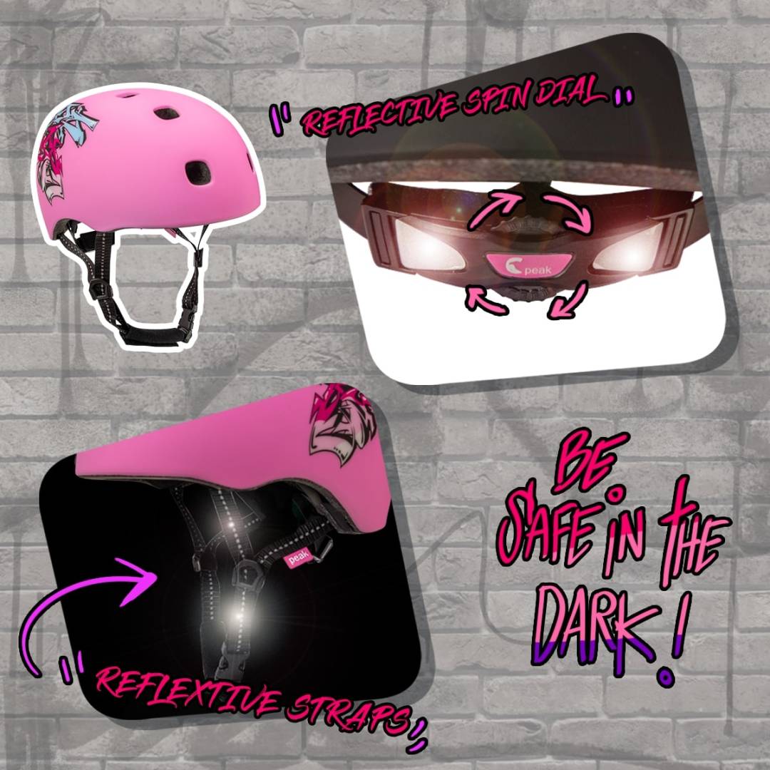Capacete para Bicicleta e Skate para Adolescentes e Adultos | Rosa Graffiti M/G | em 1078