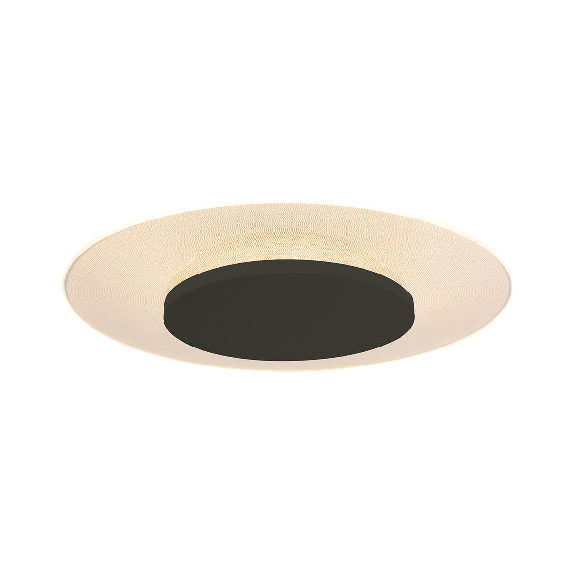 Moderne plafondlamp wit met zwart 36cm incl. LED - Lido