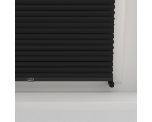 Soluna plisségordijn zonder boren, met kleurgecoördineerd mechanisme, zwart, 40x130 cm